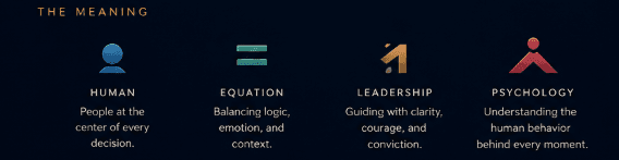 H.E.L.P. definition: Human, Equation, Leadership, Psychology